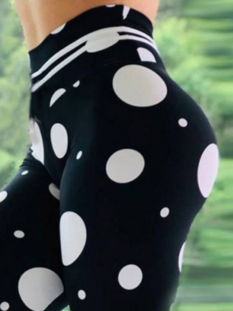 Naisten Kuviolliset Polka Dots Täyspitkät Joogahousut Korkeavyötäröiset Tiktok Leggingsit