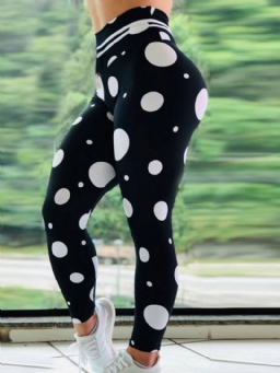 Naisten Kuviolliset Polka Dots Täyspitkät Joogahousut Korkeavyötäröiset Tiktok Leggingsit