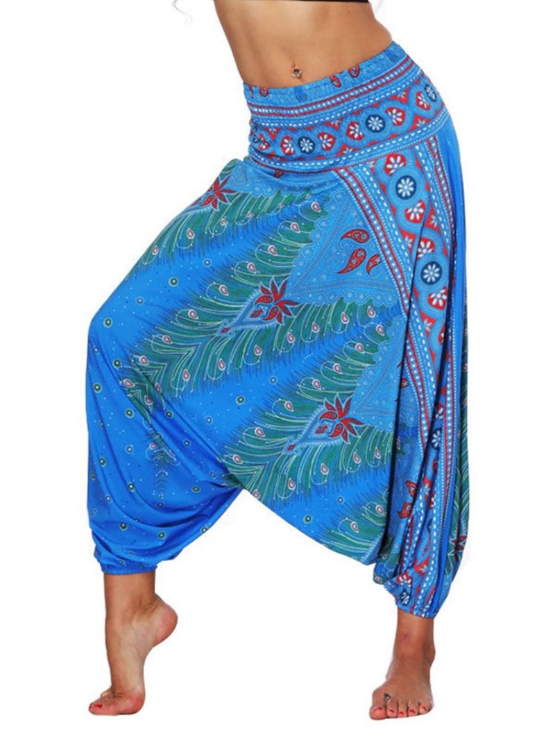 Painatus Löysät Elastiset Vyötäröhousut Dnace Yoga Harem Pants