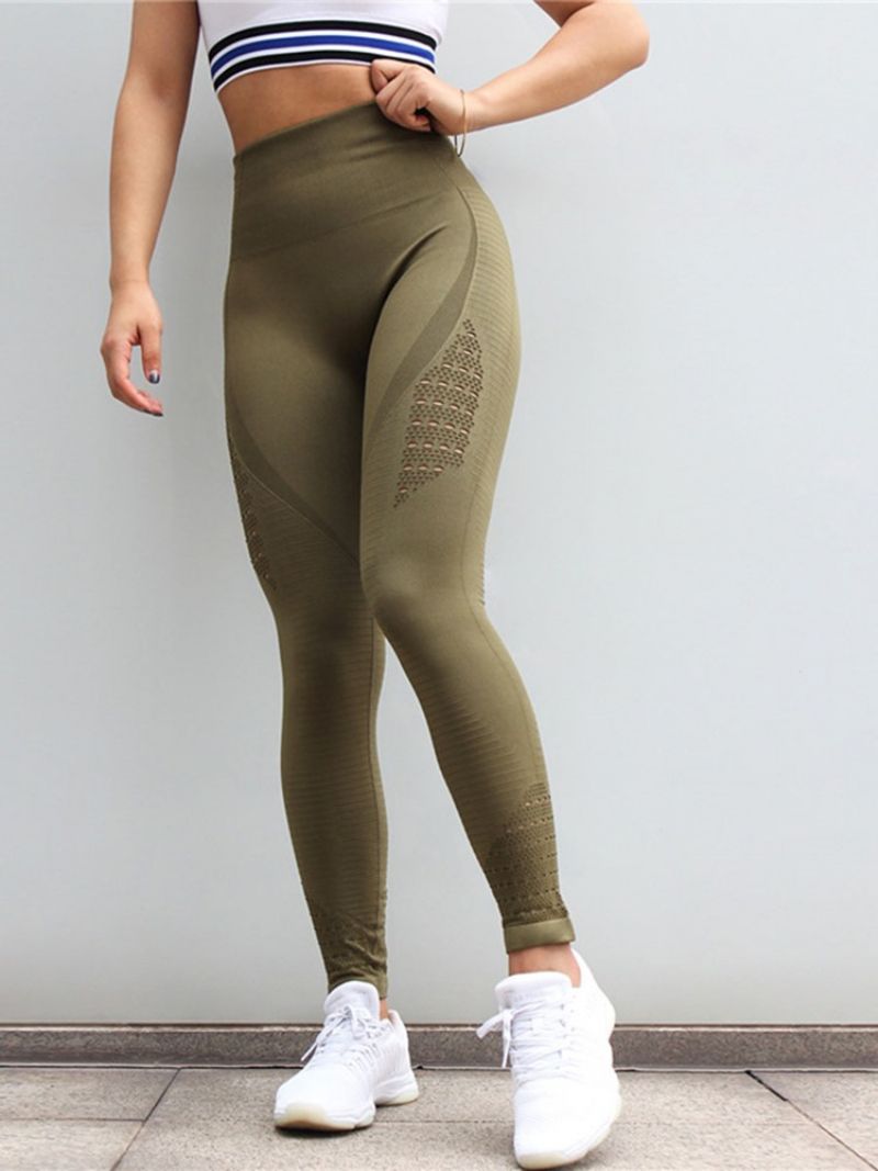 Quick Dry Nylon Solid Tennis Täyspitkät Leggingsit Jooga Korkeavyötäröiset Tiktok Leggingsit