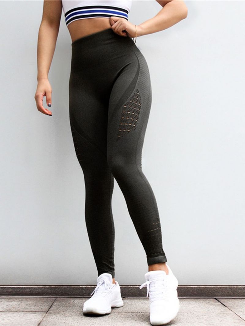 Quick Dry Nylon Solid Tennis Täyspitkät Leggingsit Jooga Korkeavyötäröiset Tiktok Leggingsit