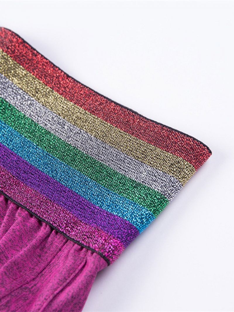 Rainbow Patchwork Shortsit Kesäkuntosali Urheilujoogahousut