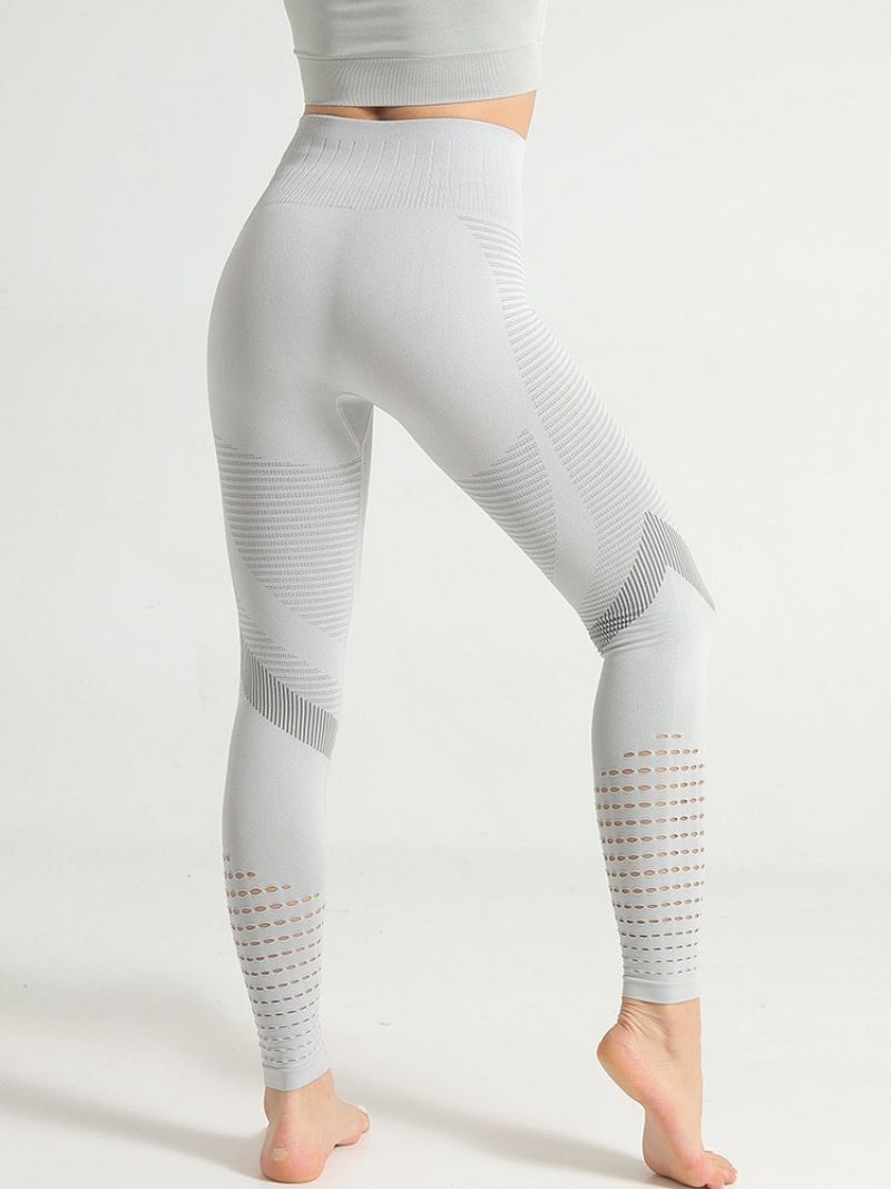 Solid Patchwork Nylon Anti-Sweat Täyspitkät Joogahousut Korkeavyötäröiset Tiktok Leggingsit