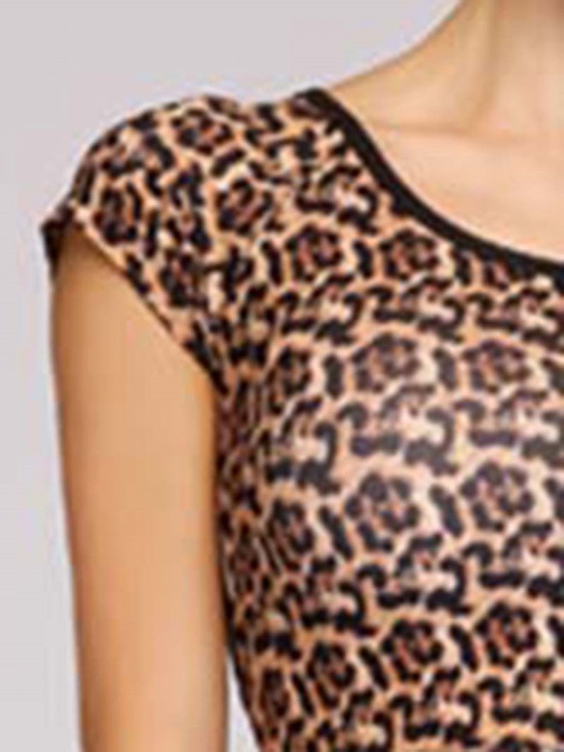 Tulosta Leopard Anti-Sweat Pullover Lyhythihaiset Urheilusetit