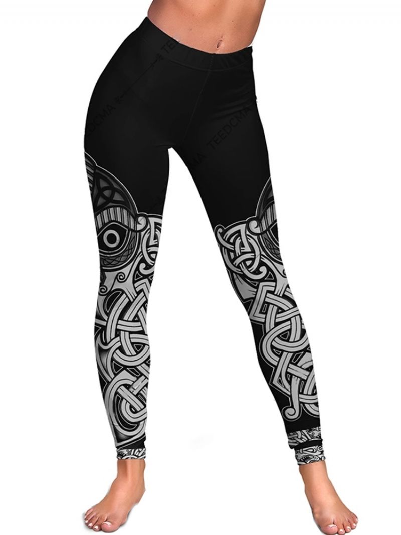 Tulosta Sports Geometric High Waist Tiktok Leggingsit