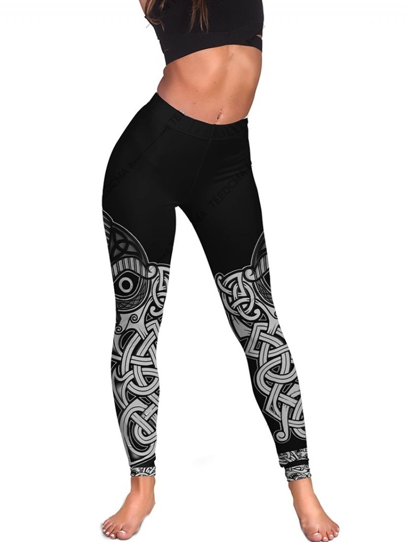 Tulosta Sports Geometric High Waist Tiktok Leggingsit