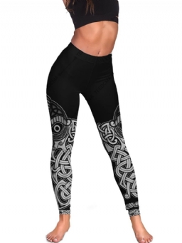 Tulosta Sports Geometric High Waist Tiktok Leggingsit