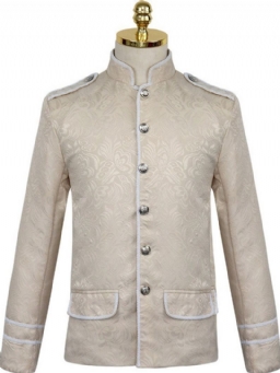 Button Color Block Stand Kaulus Vintage Miesten Takki