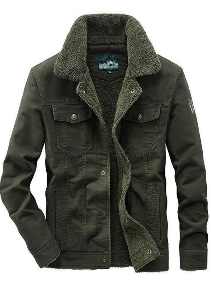 Pocket Fleece Lapel European Loose Jacket