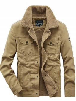 Pocket Fleece Lapel European Loose Jacket