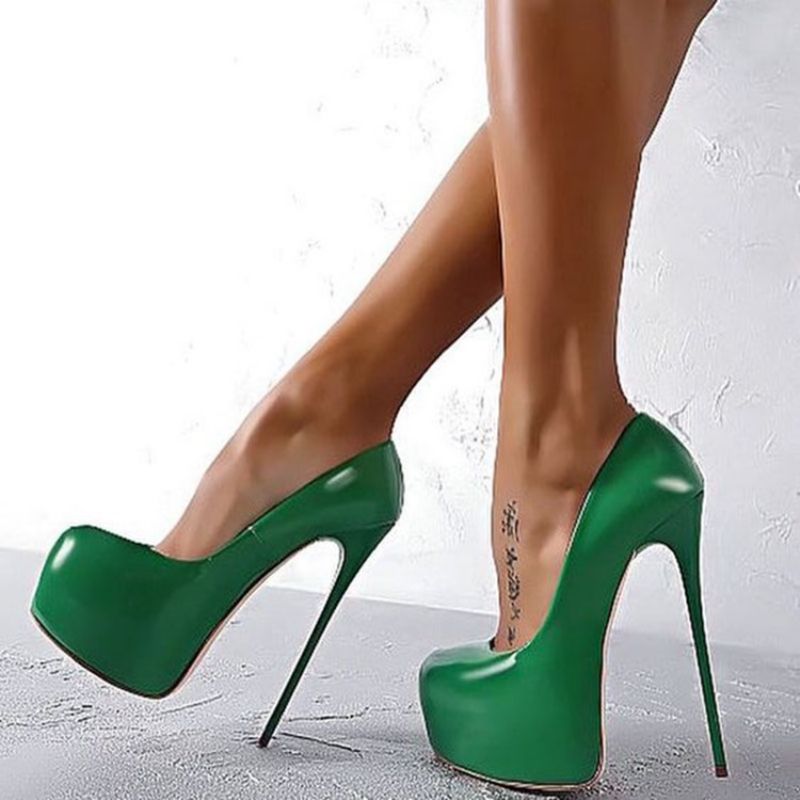 Greenery Sky High Platform Heels Pumput