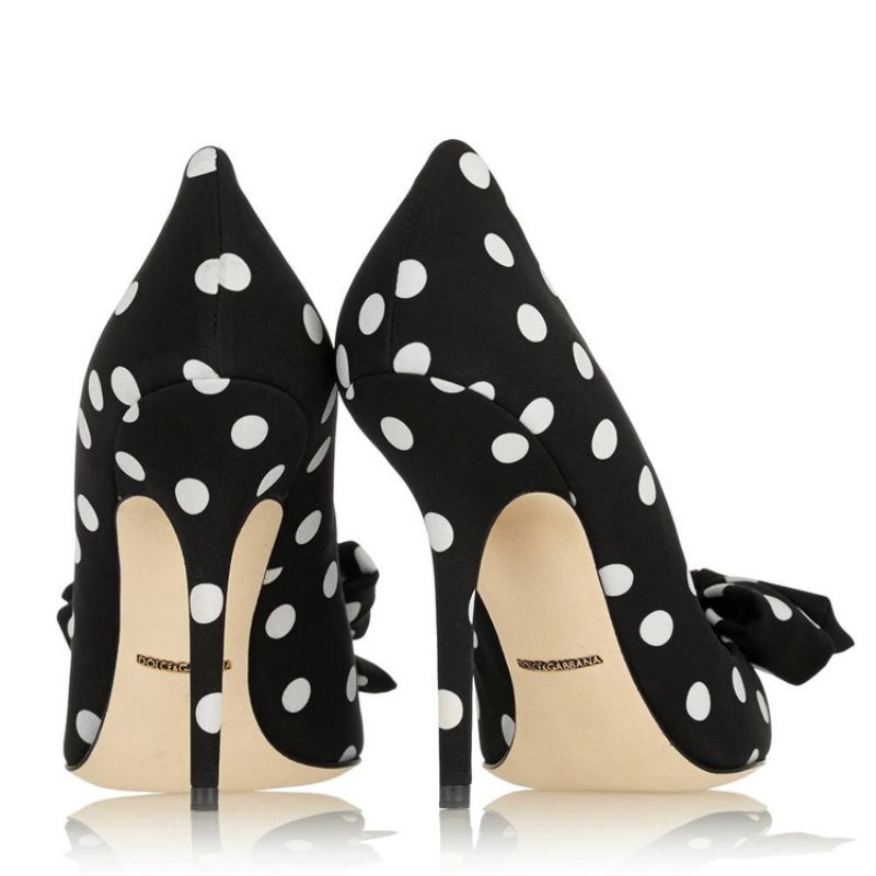 Polka Dots Bowtie Point Toe Pumput