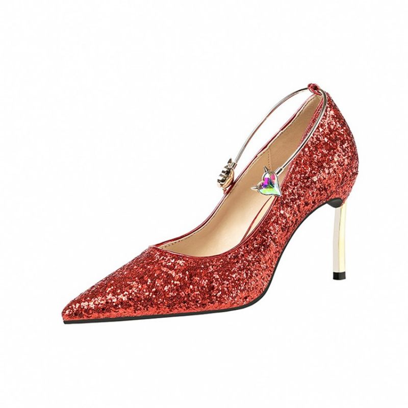 Sequin Stiletto Heel Slip-On Matalat Ylemmät Naisten Pumput