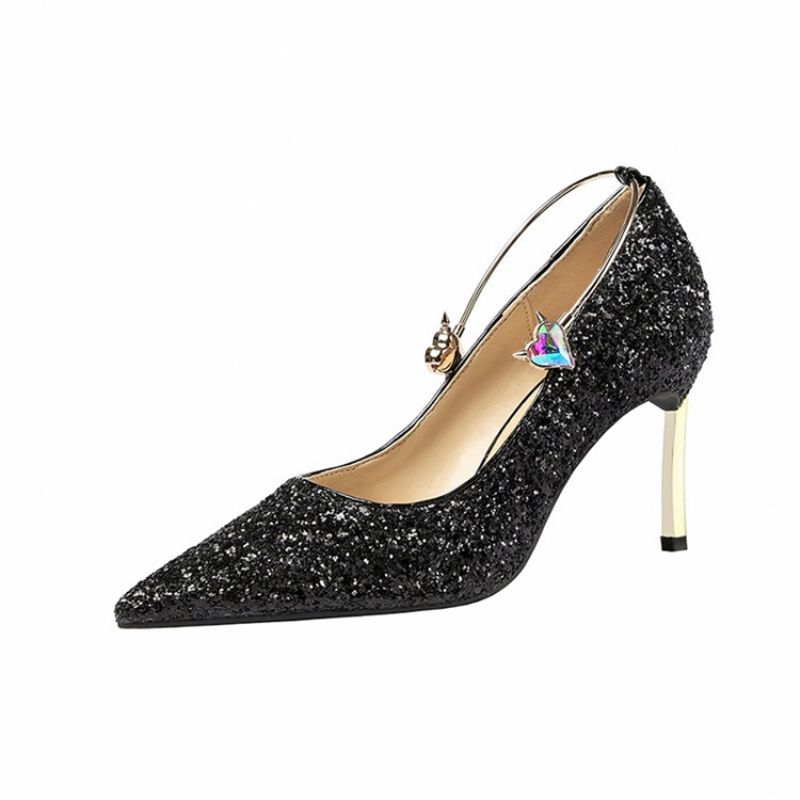 Sequin Stiletto Heel Slip-On Matalat Ylemmät Naisten Pumput