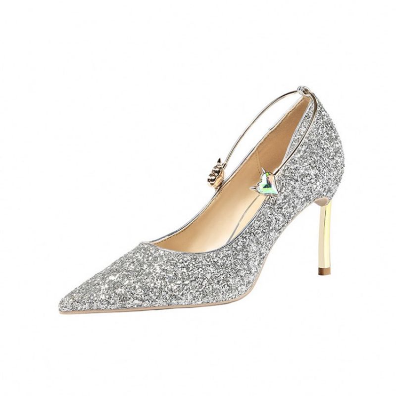 Sequin Stiletto Heel Slip-On Matalat Ylemmät Naisten Pumput