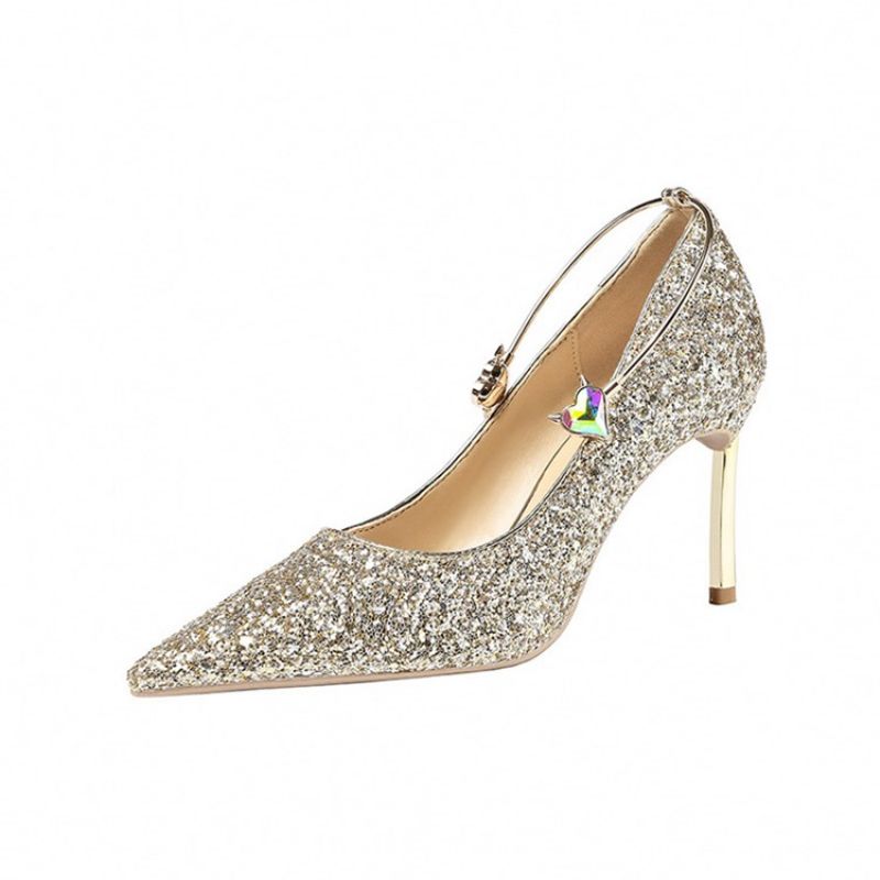 Sequin Stiletto Heel Slip-On Matalat Ylemmät Naisten Pumput