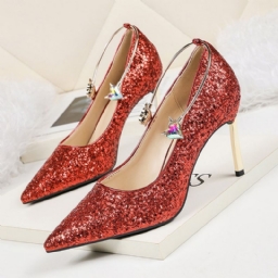 Sequin Stiletto Heel Slip-On Matalat Ylemmät Naisten Pumput