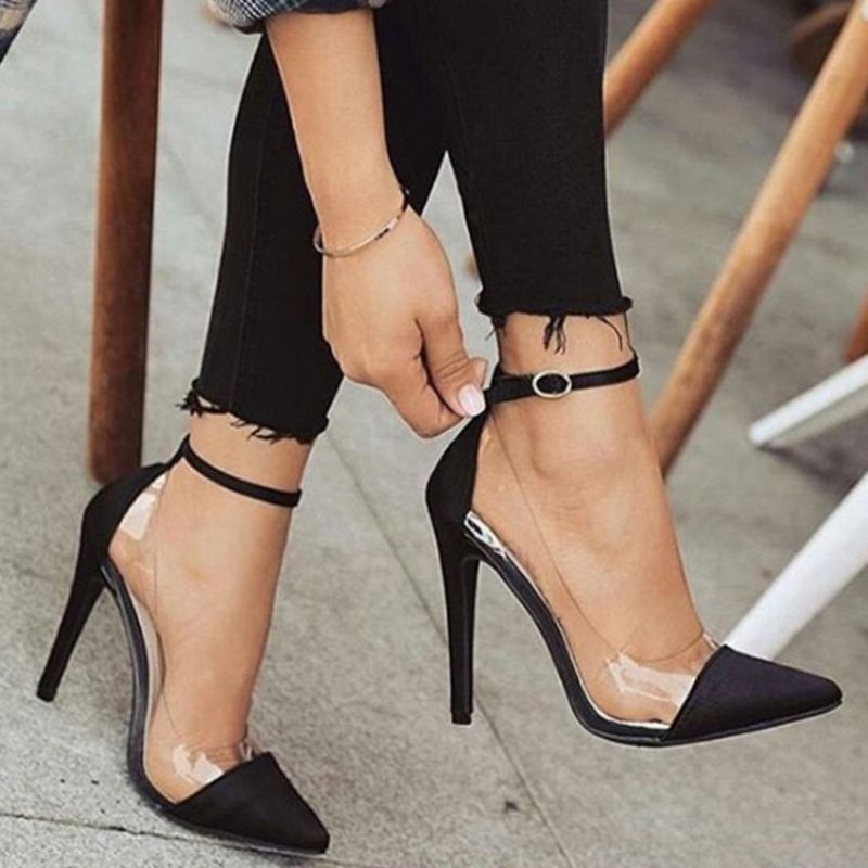 Stiletto Heel Buckle Solki Western Thin Kengät Pumps