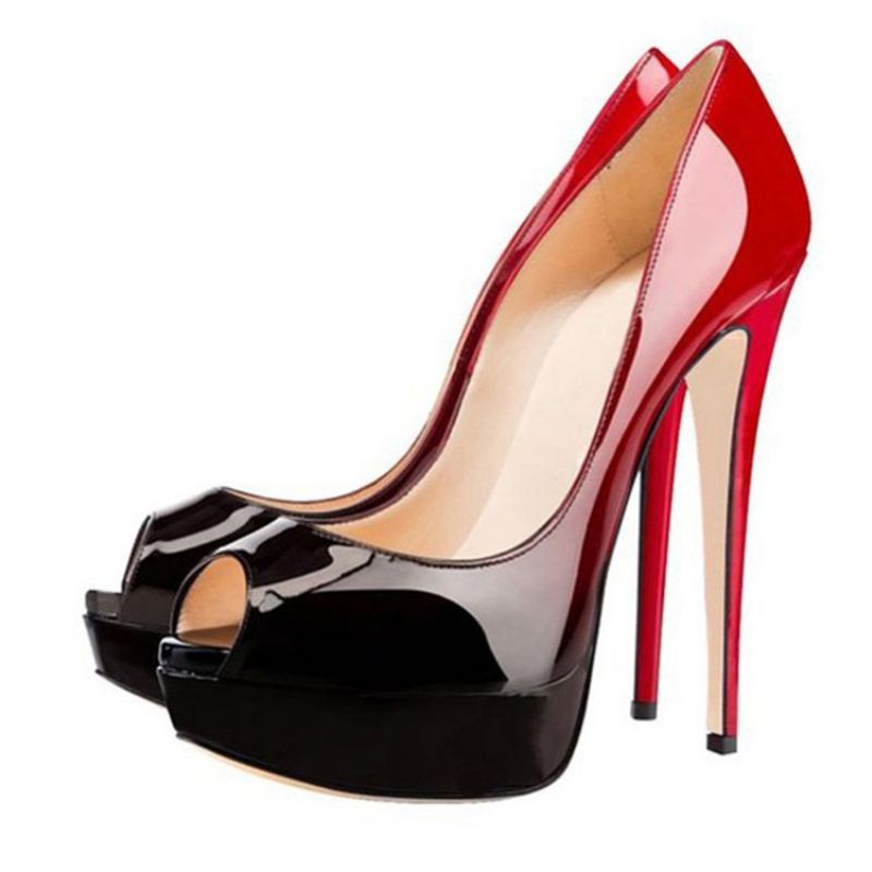 Stiletto Heel Peep Toe Platform Naisten Pumput