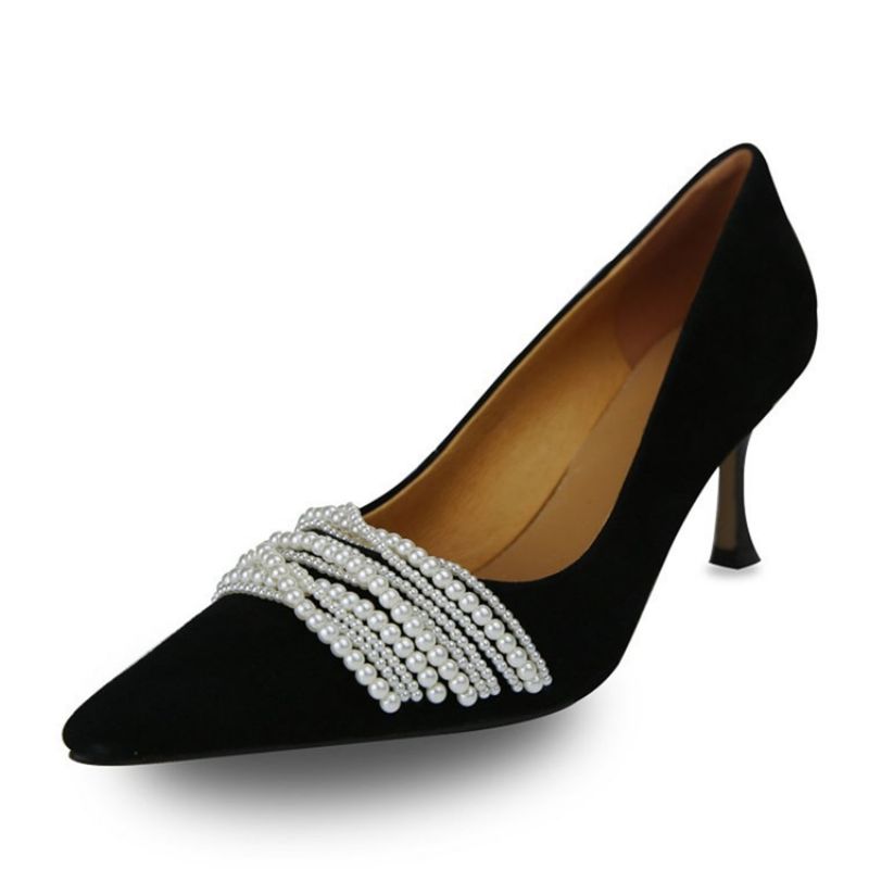 Stiletto Heel Slip-On Beads Western Thin Kengät