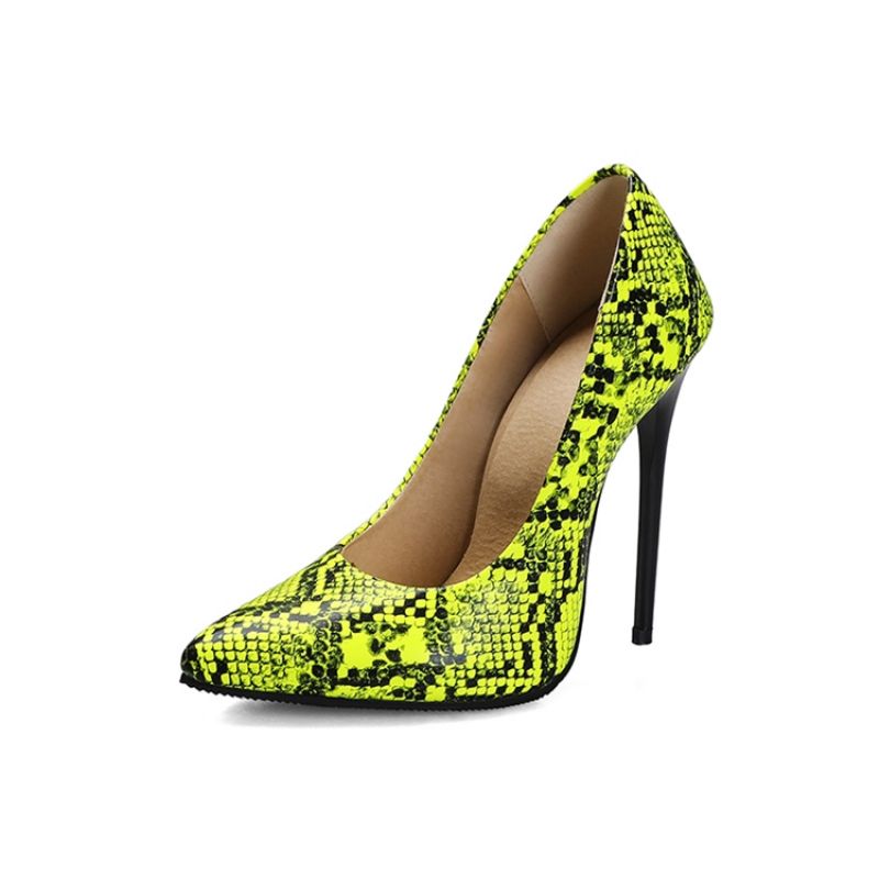 Stiletto Heel Slip-On Serpentine Low-Cut Ylempi Ohut Kengät