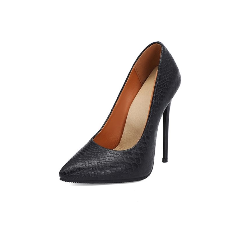 Stiletto Heel Slip-On Serpentine Low-Cut Ylempi Ohut Kengät