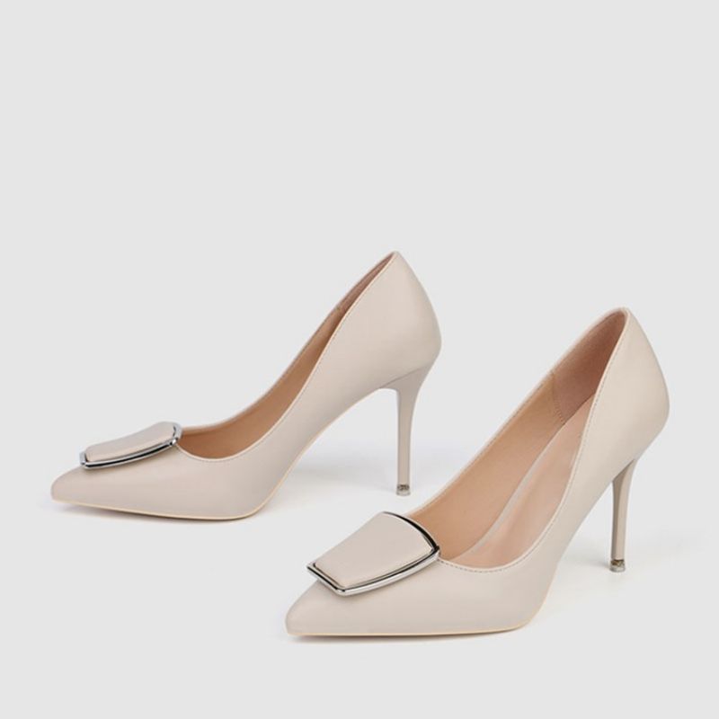 Tavalliset Teräväkärkiset Stiletto Heel Slip-On Pumput