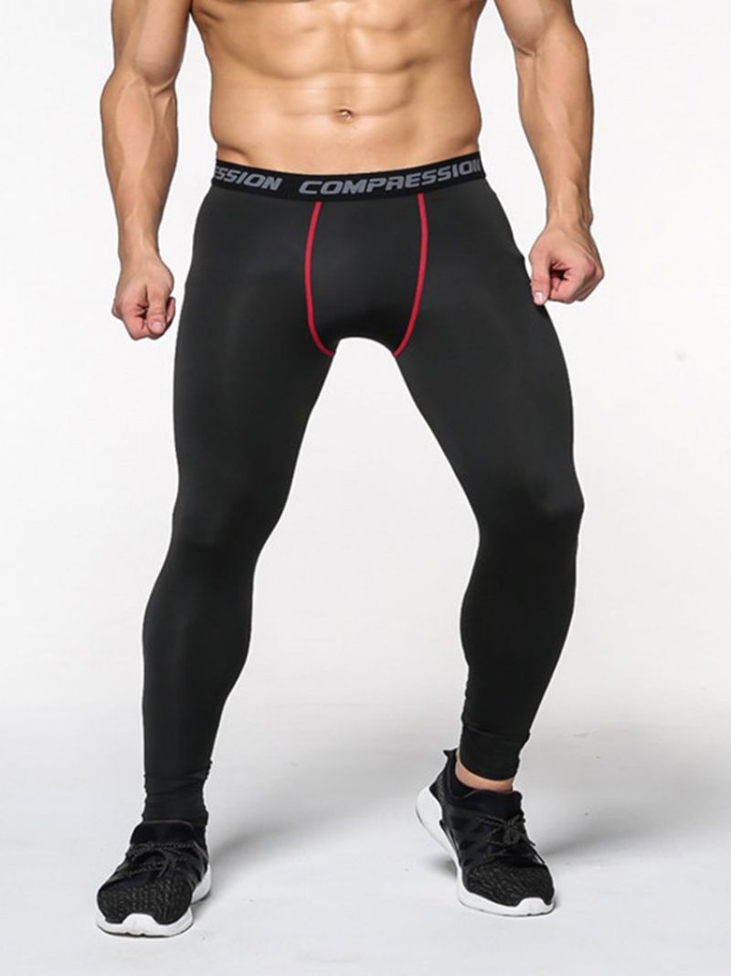 Miesten Anti-Sweat Color Block Polyesteri Sport Leggingsit