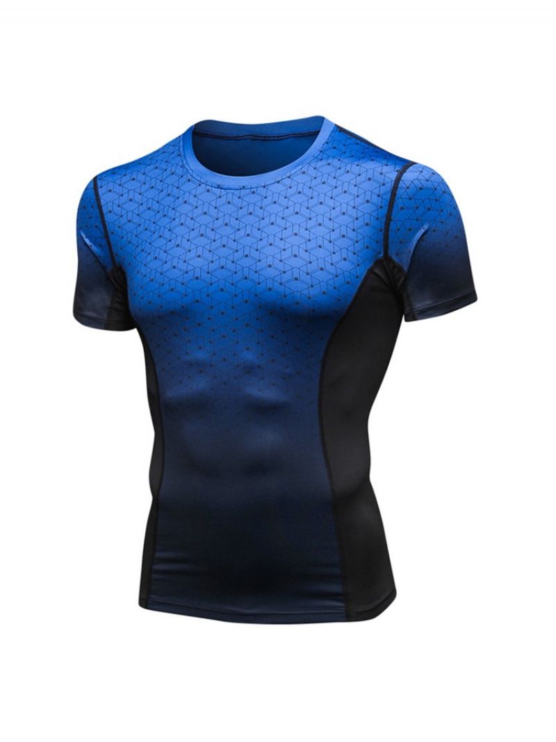 Miesten Color Block Stretch Sports Quick Dry T-Paita