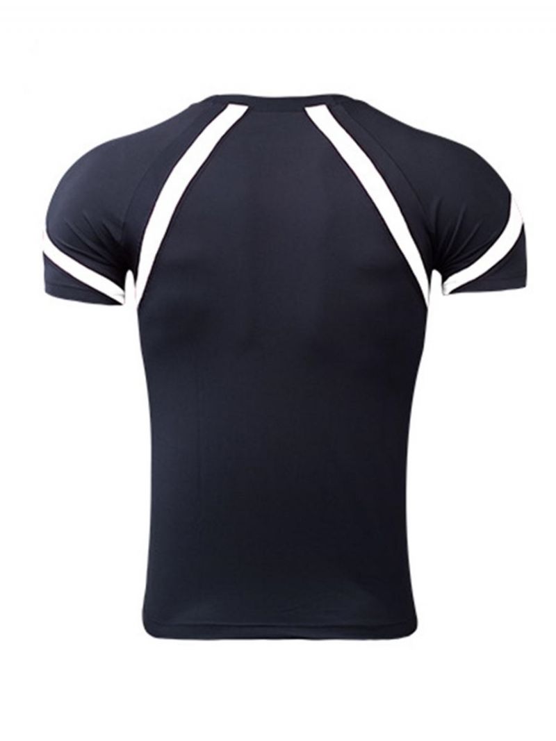 Miesten Colour Block Lyhythihainen Quick Dry Gym Sports T-Paita