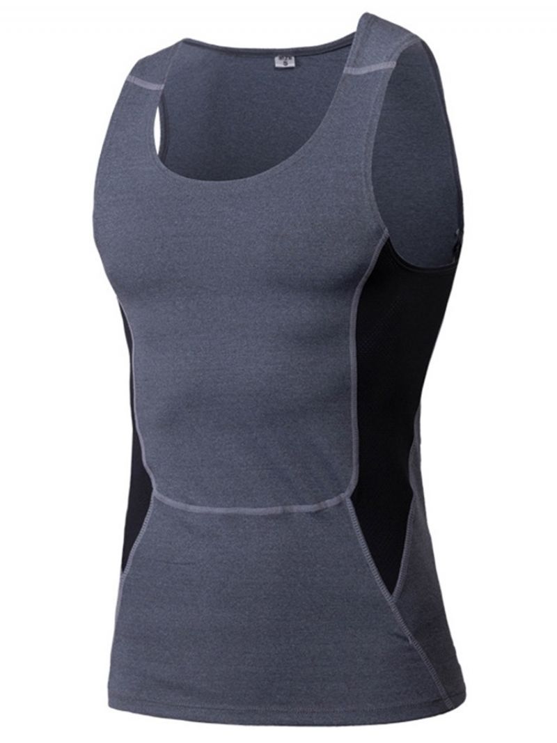 Polyester Color Block Running Pullover Sports Tank Topit