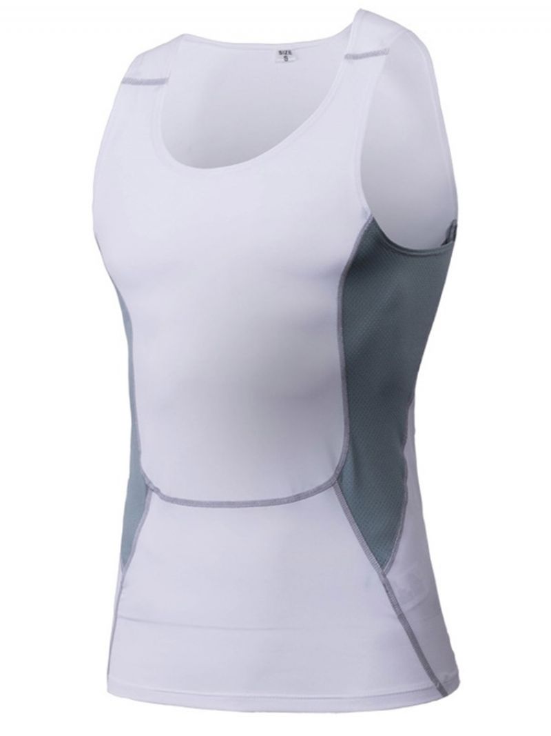 Polyester Color Block Running Pullover Sports Tank Topit