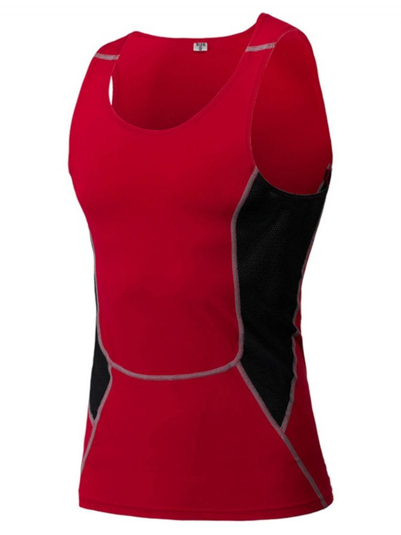 Polyester Color Block Running Pullover Sports Tank Topit