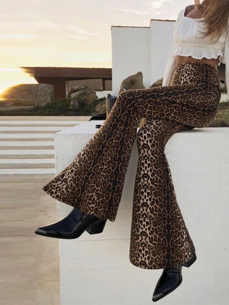 Rento Slim Leopard Täyspitkät Bellbottoms Housut