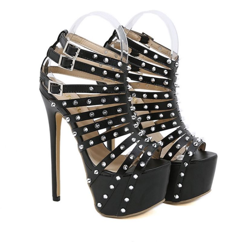 Muoti Stiletto Heel Peep Toe Buckle Sandaalit