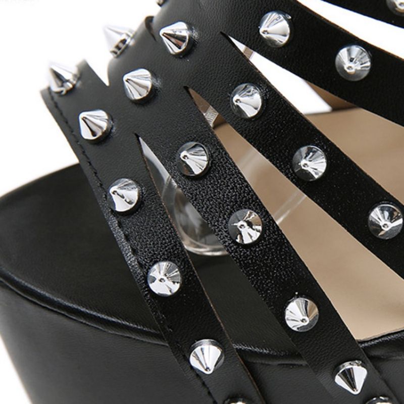 Muoti Stiletto Heel Peep Toe Buckle Sandaalit