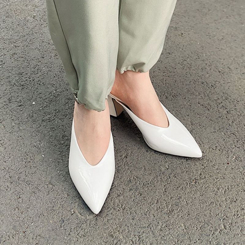 Slip-On Chunky Heel Closed Toe Casual Tossut