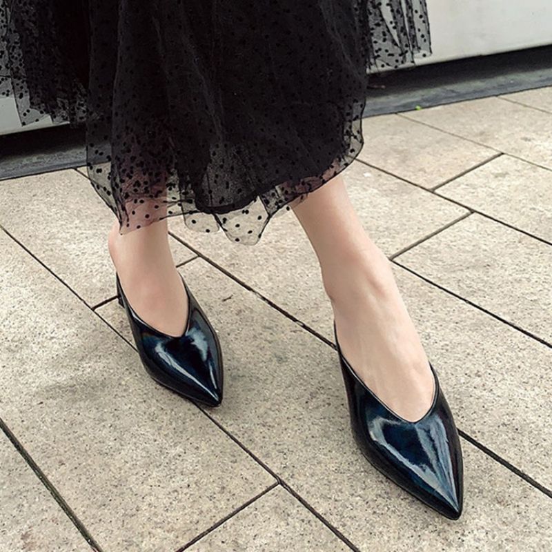 Slip-On Chunky Heel Closed Toe Casual Tossut