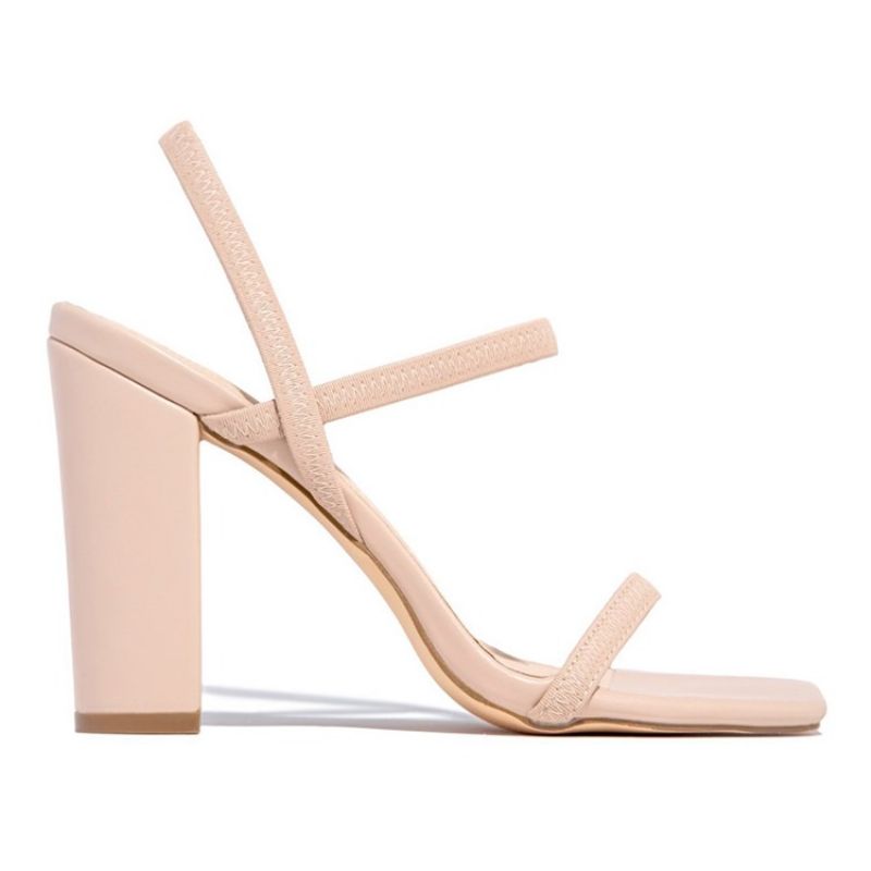 Slip-On Open Toe Chunky Heel Plain Sandaalit