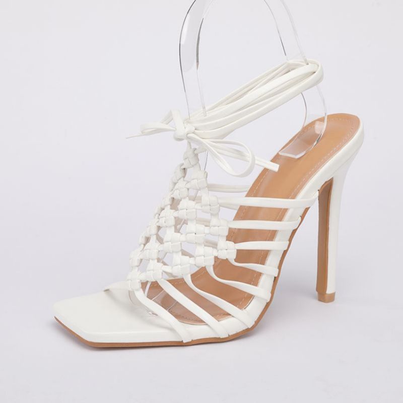 Stiletto Heel Open Toe Lace-Up Muoti Plain Sandaalit