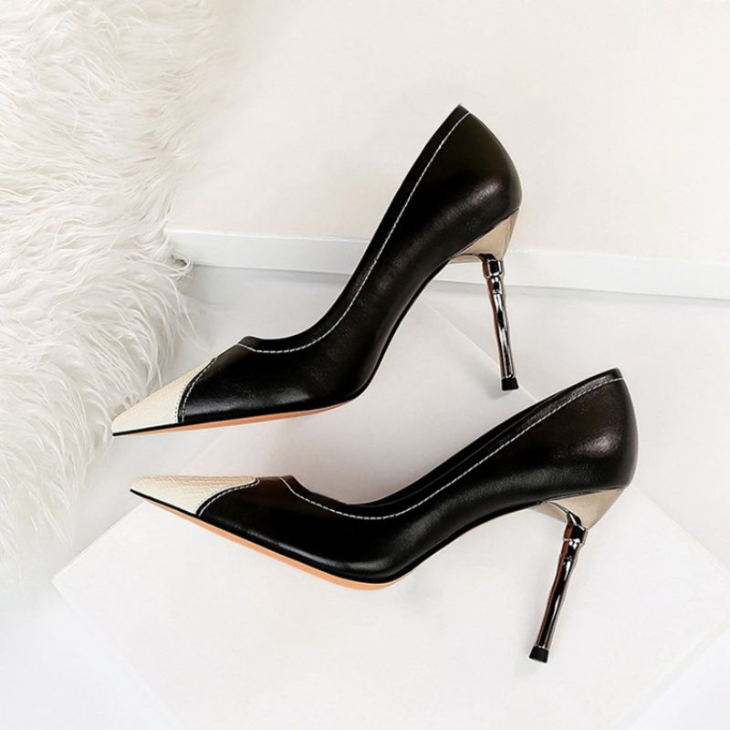 Stiletto Heel Thread Teräväkärkinen Länsi Ohuet Kengät