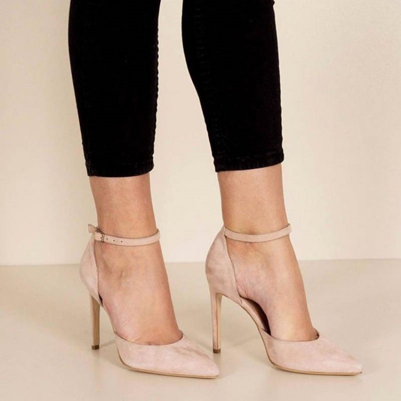 Suede Plain Teräväkärkinen Stiletto Heel Pumps