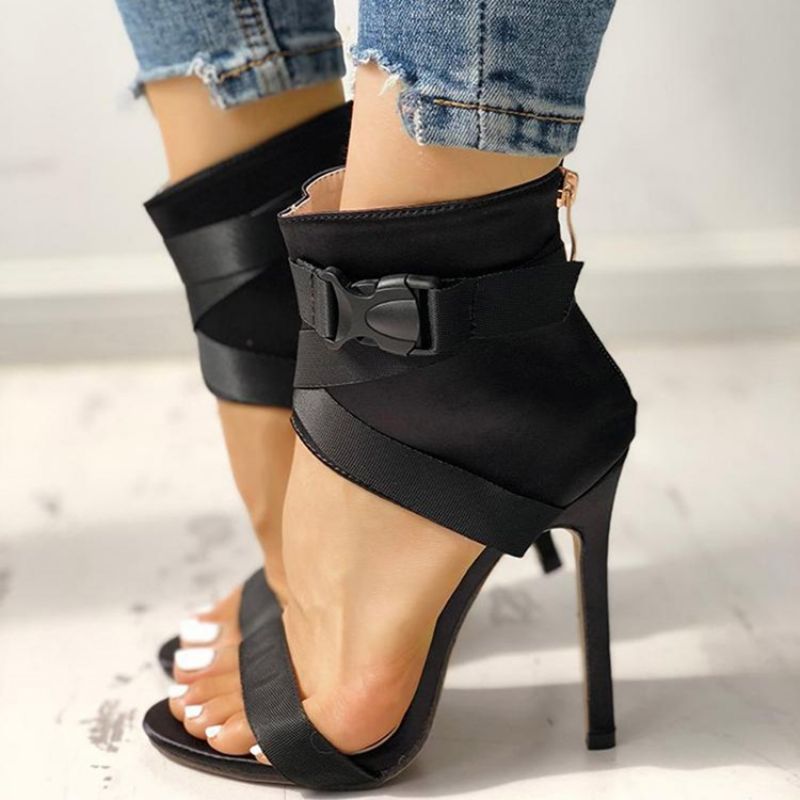 Vetoketju Stiletto Heel Open Toe Western Sandaalit