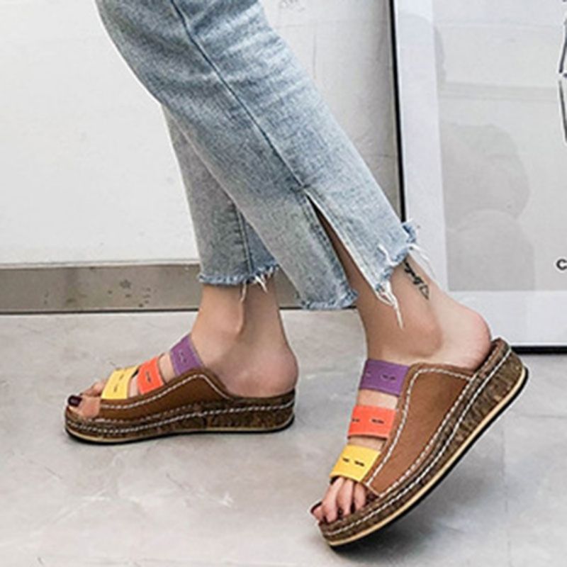 Ontot Flip Flop Slip-On Color Block Tossut