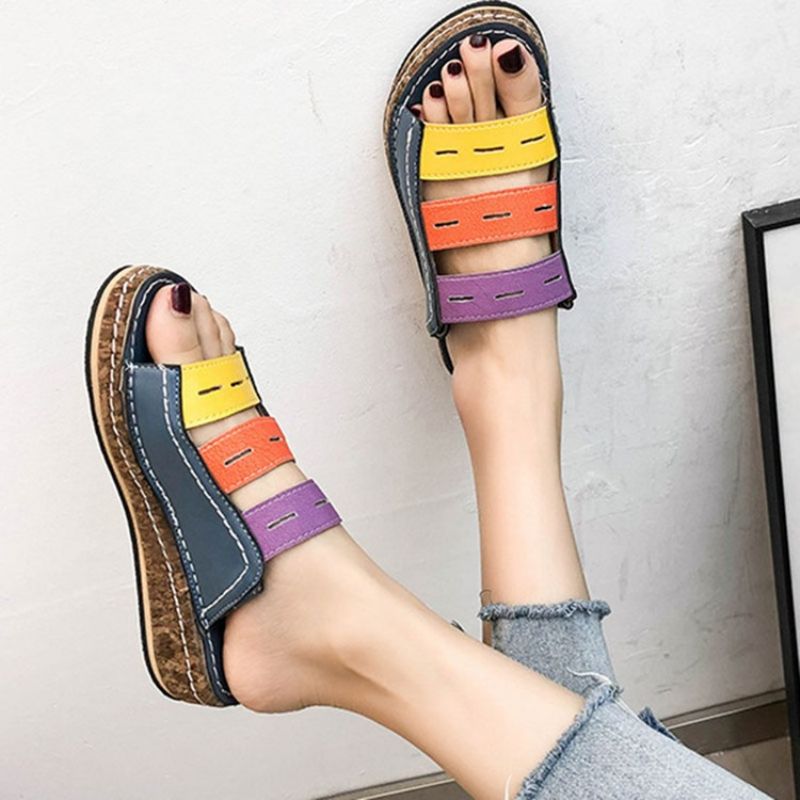 Ontot Flip Flop Slip-On Color Block Tossut