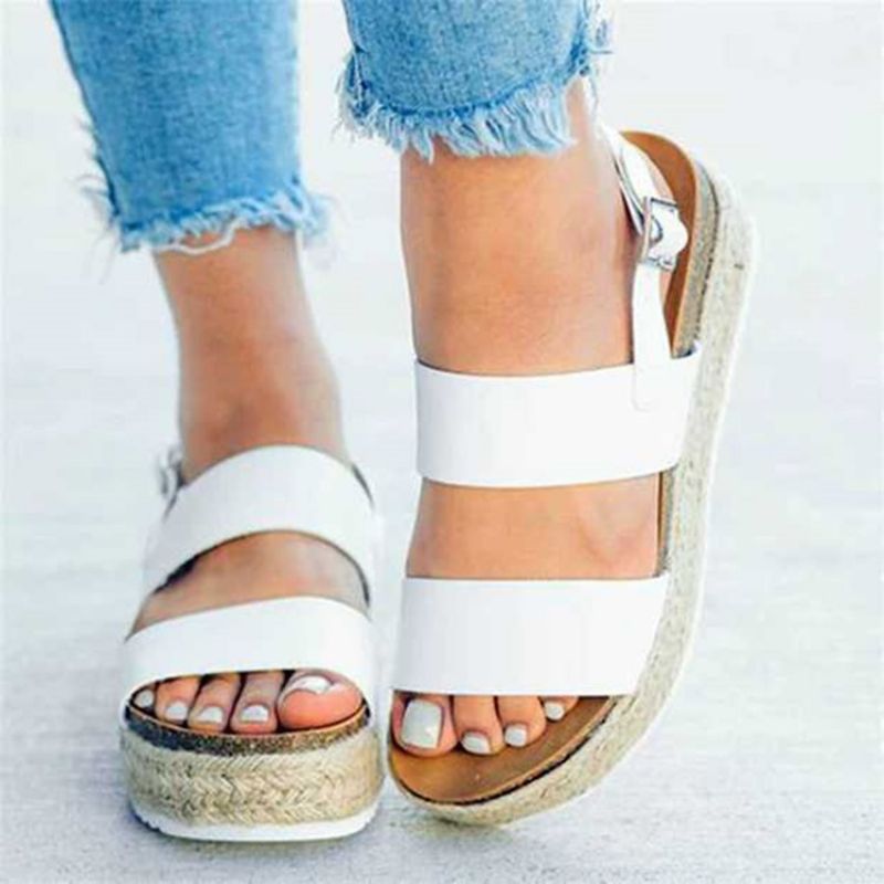 Open Toe Buckle Platform Platform Sandaalit