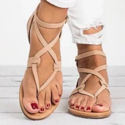 Strappy Plain Buckle Thong Flat Sandaalit