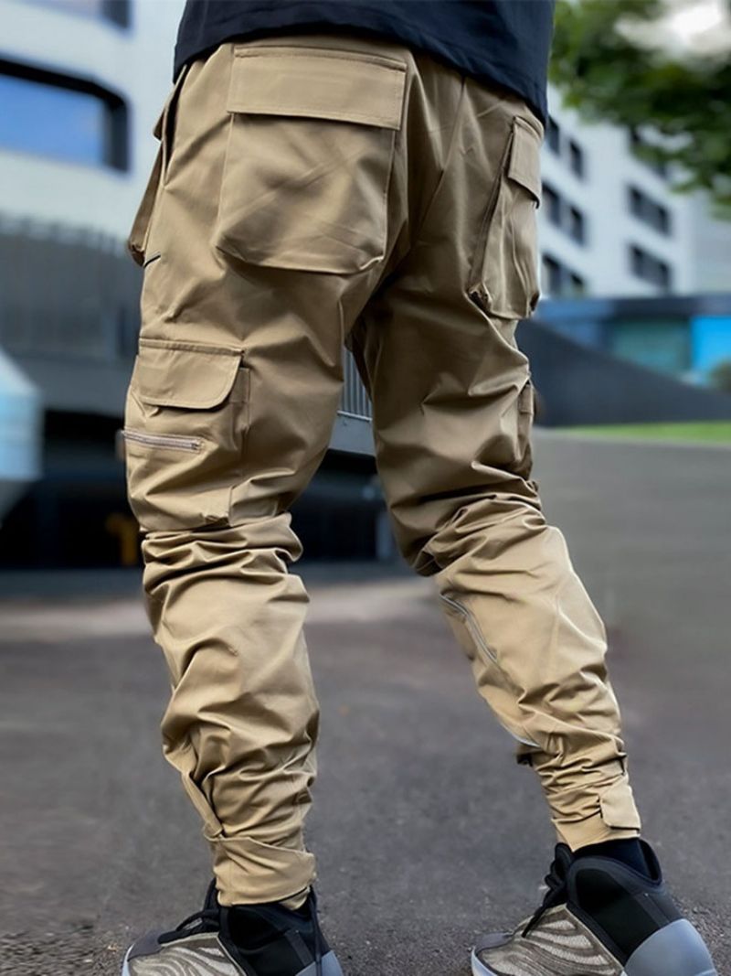 Cargo Pants Color Block Patchwork Fall Lace-Up Rennot Miesten Housut