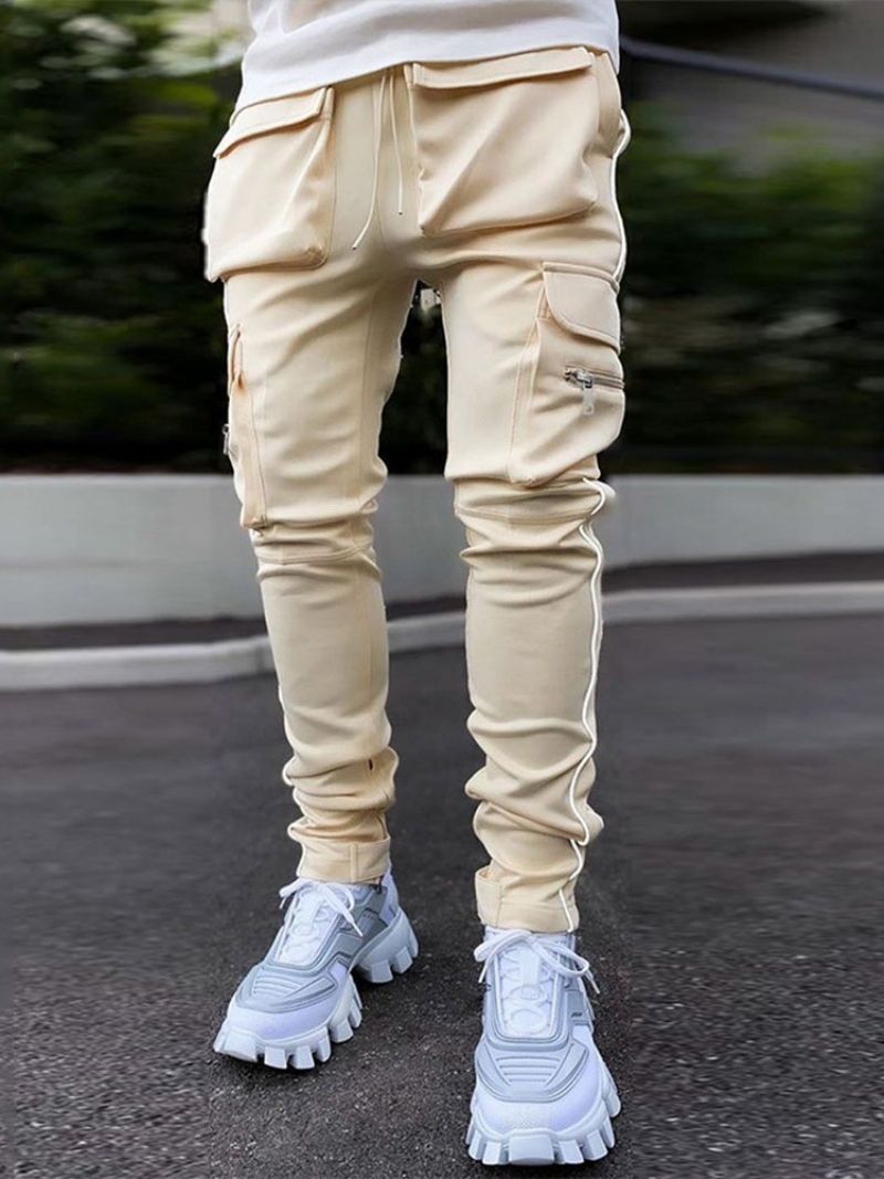 Cargo Pants Pocket Color Block Pencil Pants Fall Korean Miesten Vapaa-Ajan Housut