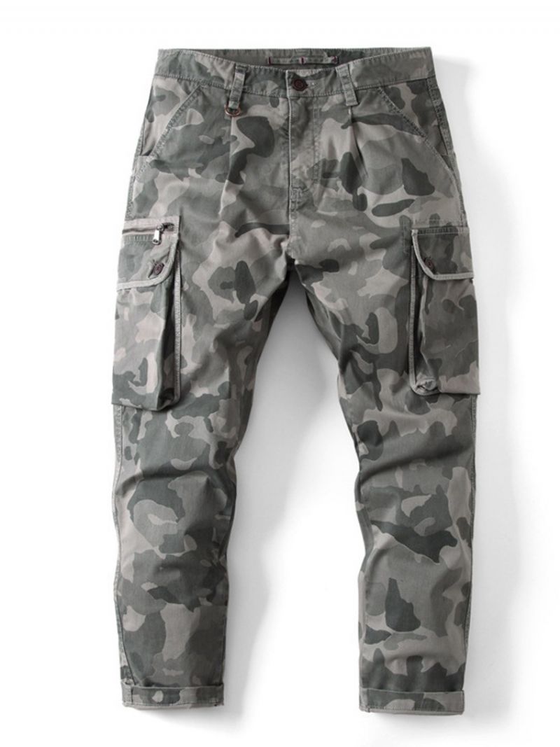 Print Camouflage Casual Zipper Casual Pants